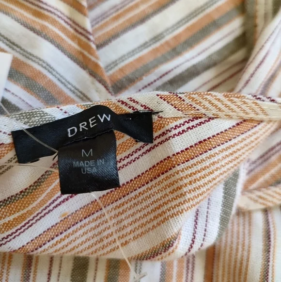 Drew Anthropologie Striped Linen Blend Sleeveless Raw Hem Jumpsuit - Picture 8 of 9